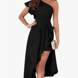 Elegant Black One-Shoulder Dress